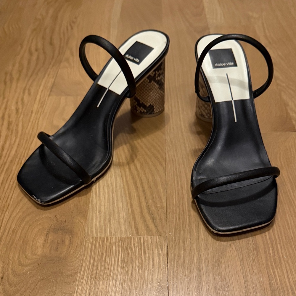 Dolce Vita Black and Brown Strappy Heels